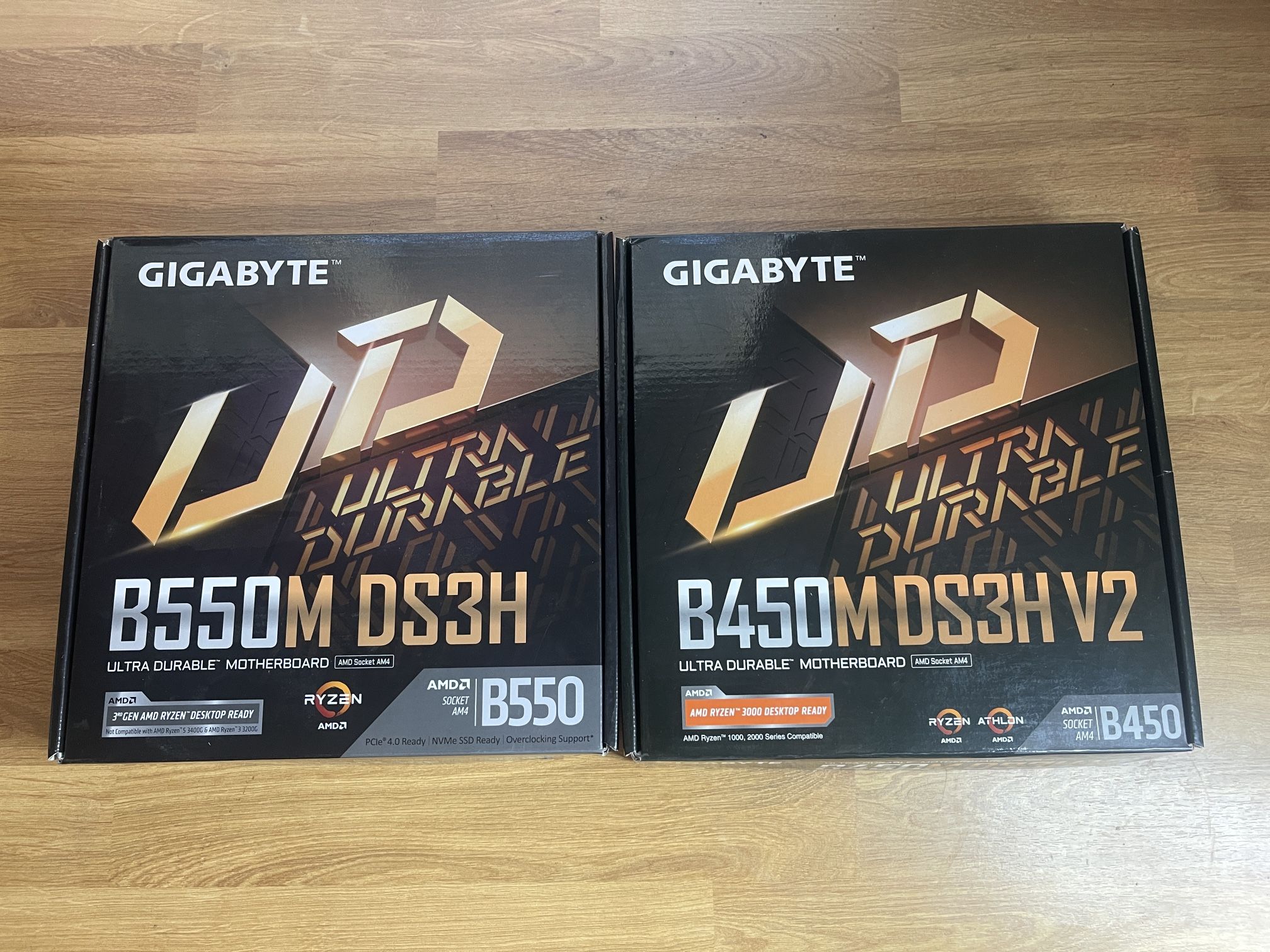 Gigabyte AM4 Motherboard Bundle (B550M DS3H + B450M DS3H V2