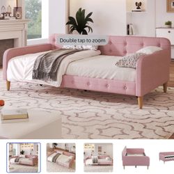 Pink Tuffed Twin Bed 