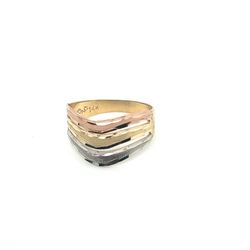 14kt Gold Tri Color 3 Point Band Ring 2.50grams Size 8 162141 12