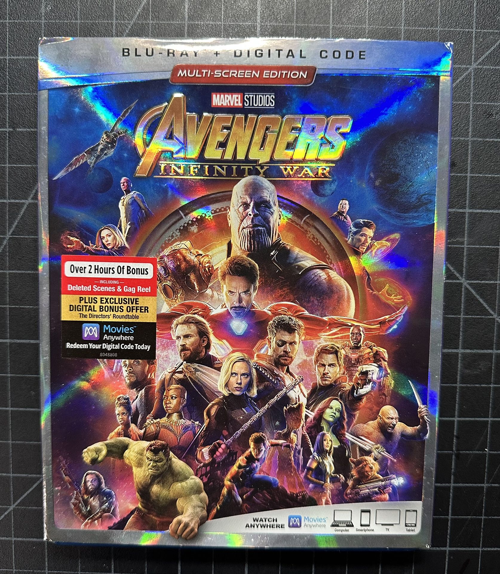 Avengers: Infinity War (Blu-ray, 2018) with Slip Cover