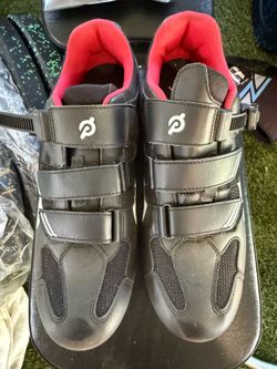 Peloton brand cycling shoes.
