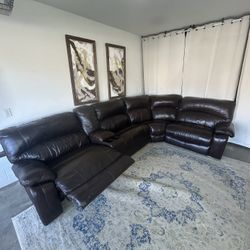Electric recliners brown leather modular sectional 🛻Delivery Available🛻