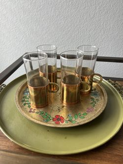 Set of 4 Beucler Turkish Copper Coffee Cups  