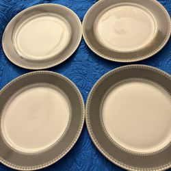 4 Mikasa Platinum Crown Slate Dinner Plate 4 Pcs