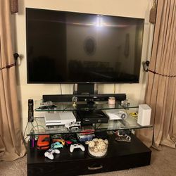 TV Trolley - Glass Trolley - Glass TV Stand -  TV Stand 