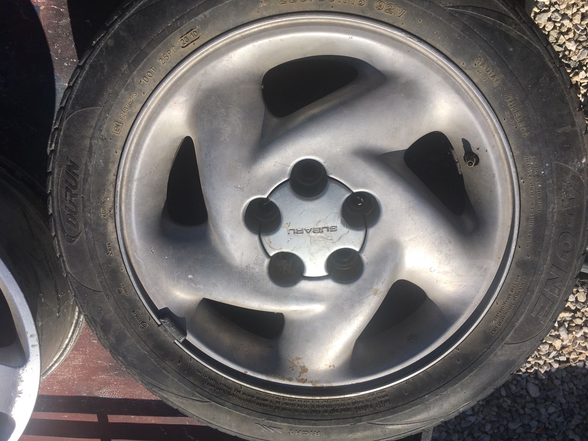 One Aluminum Subaru rims 16 inch