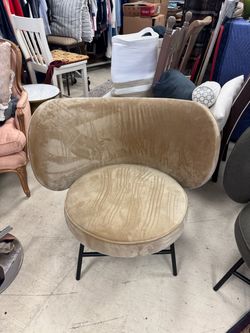 Modern Velvet Accent Chair with Metal Legs