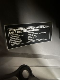 Weldcote ULTRAV+EMERALD/ ULTRAv+NEBULA/ULTRAV+ EAGLE AUTO DARKENING HELMET