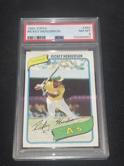 1980 Topps Rickey Henderson #482 Rookie Card Near Mint Perfect Condition