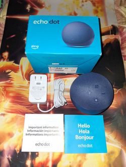 AMAZON ECHO DOT SMART SPEAKER WITH ALEXA DEEP SEA BLUE...NEW OPEN BOX, NEVER USED...ADULT OWNED AND KEPT IN A SMOKE FREE HOME...$50 OBO...