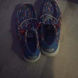 Hey Dude Shoes-blue Base With Fish 