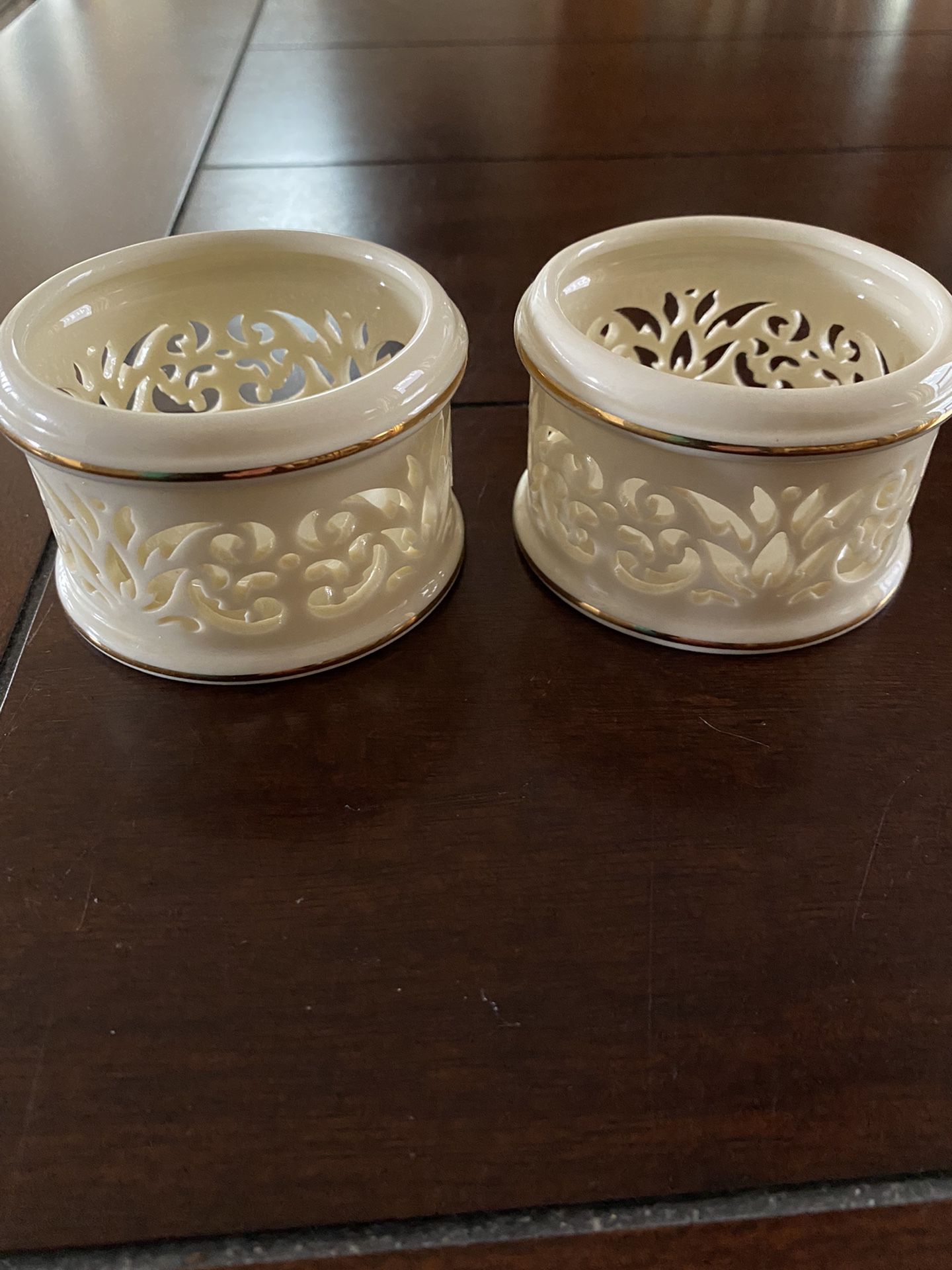 Lenox Tealight Holders, 2 1/2” Wide by 1 1/2” Tall. 