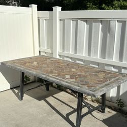 Slate Top Patio Table. This is a large, heavy duty table. 