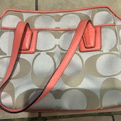 Coach Purse Peach And Tan New