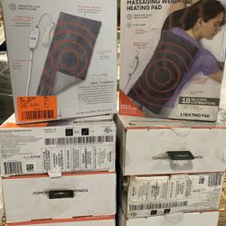 Sharper Image Calming Heat Massaging Weighted Heating Pad With 9 Settings