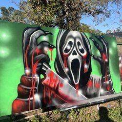Ghost Face On Plywood 