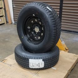 New Trailer ST 225X75-15 Tire 10 Ply With Wheel Rim 5 Lug 15x6 On 5x4.5 Bolt Pattern Llanta Y Rin Nueva Para Traila