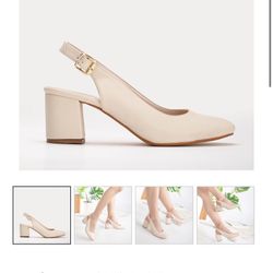 Beige Sling Back Shoes New