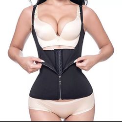 Corset Zipper Vest Body Shaper Cincher Tank Top with Adjustable Straps.