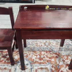 Kids Lift Up Study Table With Chair