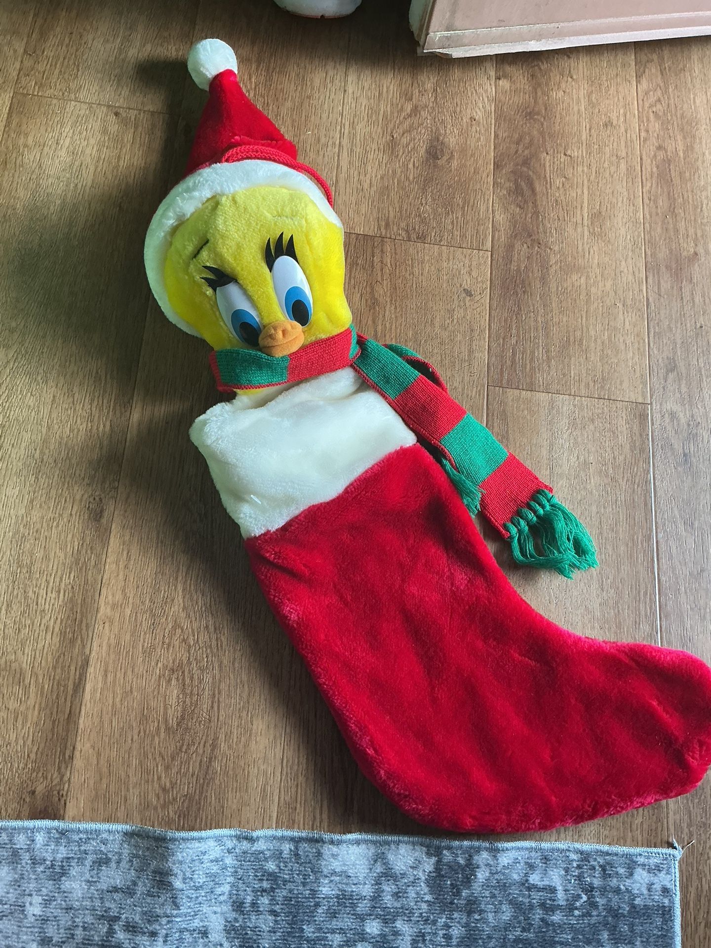Vintage Tweety Bird 3D Plush Christmas Stocking Warner Bros Store 1996