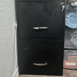 Black 3-Drawer Locking File Cabinet with Key