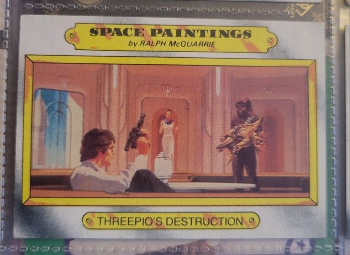 1980 Topps Star Wars Empire Strikes Back #126 Space Paintings By Ralph McQuarrie Threepio's Destruction Card