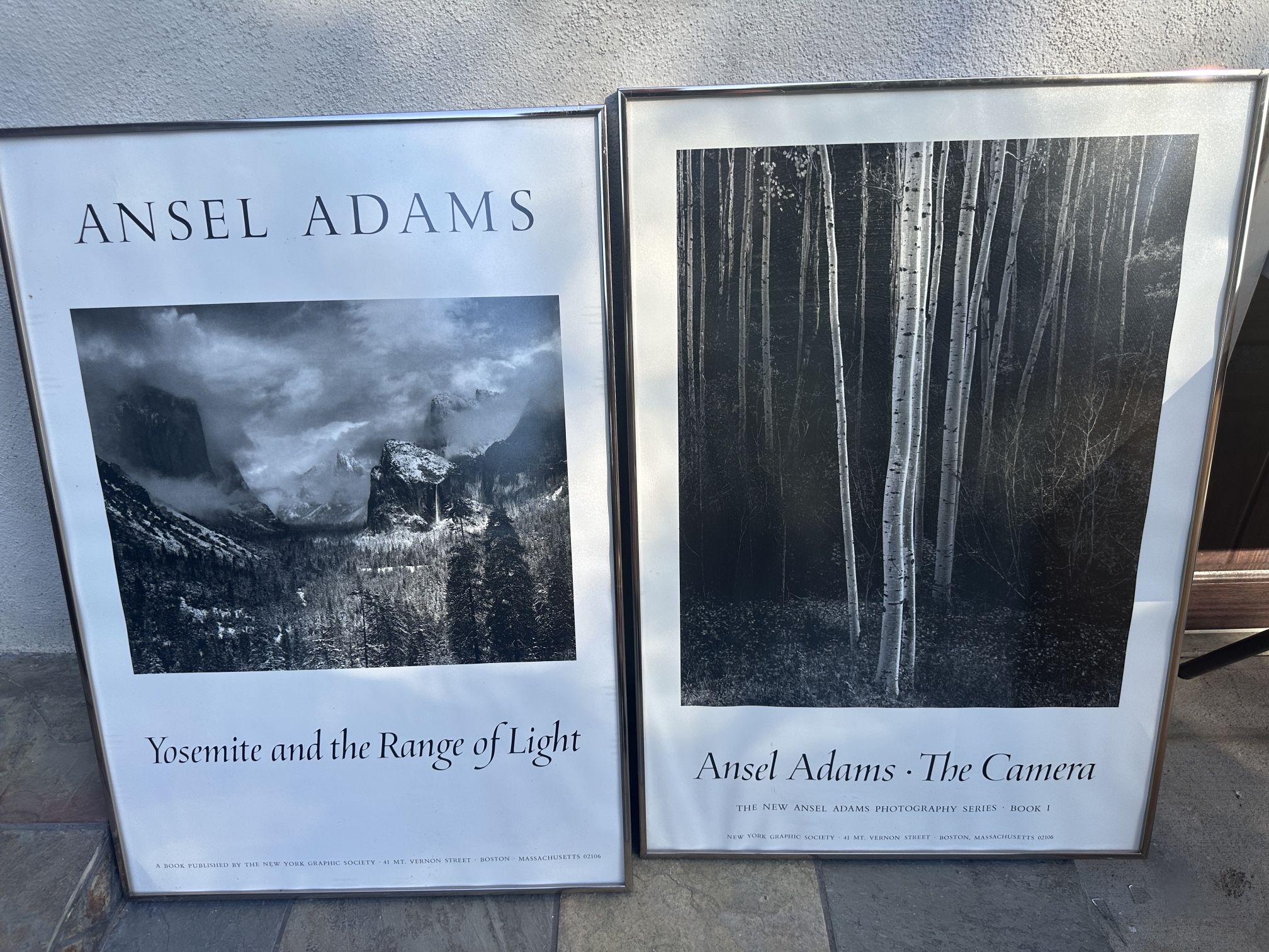 2 Older Ansel Adams Prints In Glass Frames