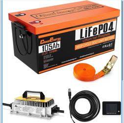 #18 New 48V(51.2V) 105Ah LiFePO4 Lithium Golf Cart Battery Built-in 250A BMS,with Mobile APP,Touch Monitor and retention strap,6000+ Cycles,Perfect fo