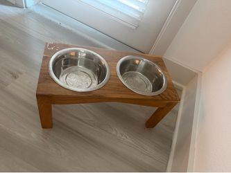 Dog food and water bowl