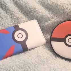 BNWOT Womens Pokémon Wallet and Coin Pouch Set - Blue and Red