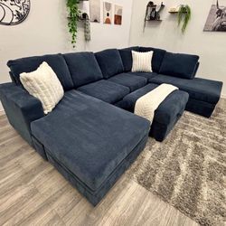 Blue Sectional Couch - Free Delivery 