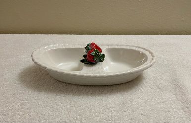 Divided Dish with Strawberry Decoration