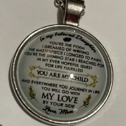 To Daughter Love Mom Pendant & Chain NEW