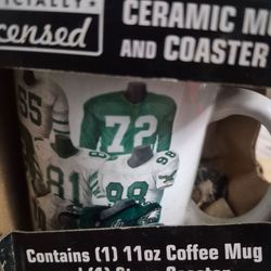 Philadelphia Eagles Ceramic Mug & Coaster Set (Damaged Box)