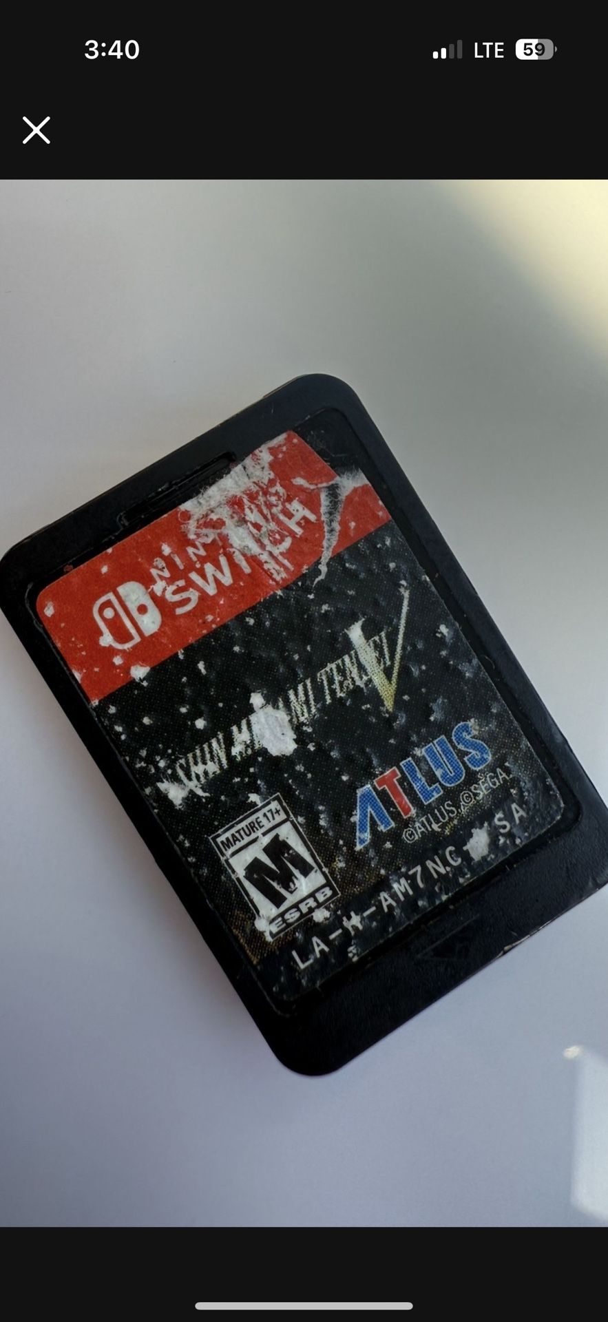 Free (broken Cartridge )Nintendo Switch Game Tensai V