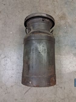 L🐮🐮K! VINTAGE ~ ANTIQUE ~ 1940's SEALTEST CREAMERY ( DAIRY ) EMBOSSED STEEL MILK CAN. ANDES NY.  25"x13" NICE CONDITION FOR ITS AGE!!....asking $80.