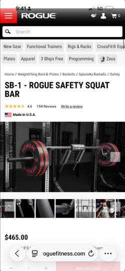 Rogue SB-1 safety squat bar