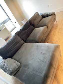 Gray Fabric Sectional Sofa with Chaise