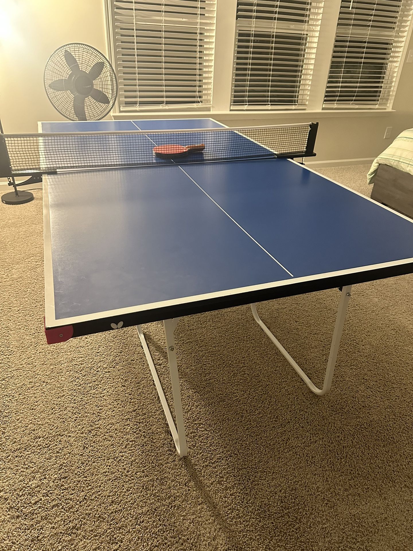 Ping Pong Table- Butterfly Junior Ping Pong Table - 3/4 Size Table Tennis Table - Space Saver Game Table for Game Room - Regulation Height Ping Pong T