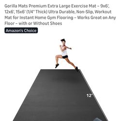 Gorilla 12’X6’  Premium Exercise Mat