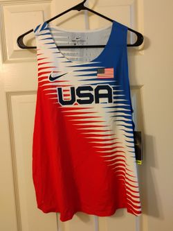 New Nike Women Dri-Fit Team USA AeroSwift Jersey Red White Blue Size XL Elite Sb
