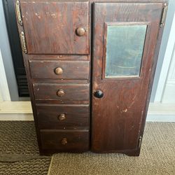 Vintage Antique Doll Cabinet