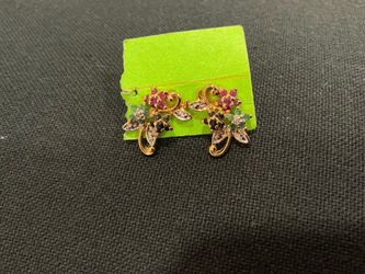 Sterling Silver Earrings with sapphire, ruby, and emerald stones