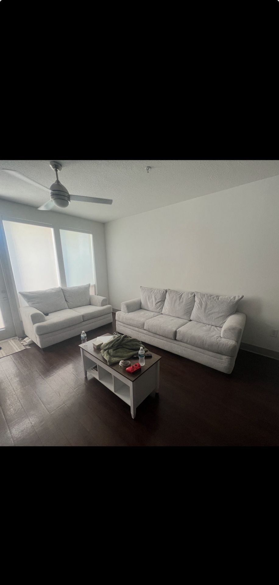White/grey Couch With Love Seat