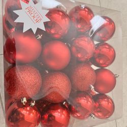 Christmas Ornaments Red Shatterproof