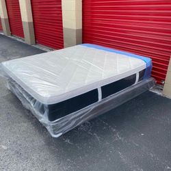 NEW Mattress King Size Plush Pillowtop With Box Spring // Offer  🚚