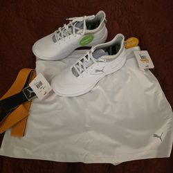 Women's Golf Shoes Sz 7.small Sz  Skirt And Belt. 