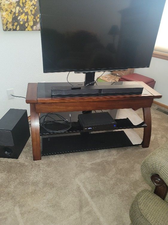 Wood And Glass TV Stand