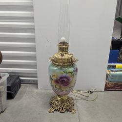 Antique Converted Electric  Oil Lamp
